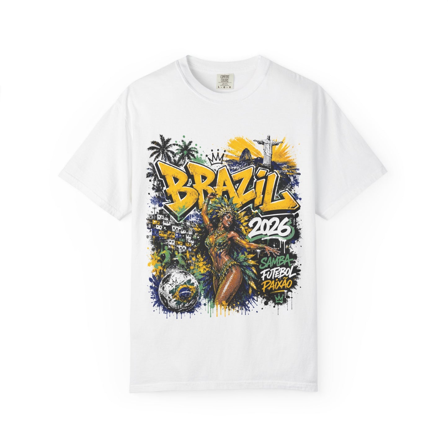 Brazil Samba Queen World Cup 2026 T-Shirt PNG | Carnival Soccer Graphic Tee DTF | Copa Do Mundo Futebol Fan Gift