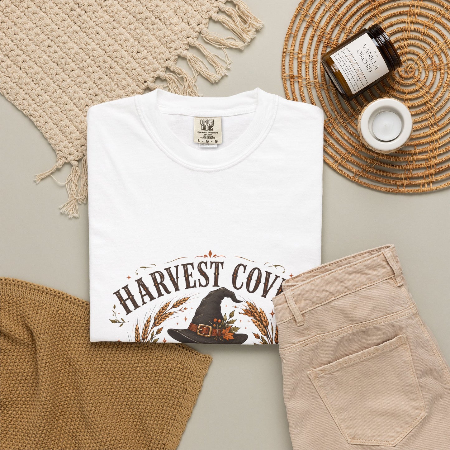Harvest Coven Autumn Pumpkin Witch Hat | Premium Graphic Tee