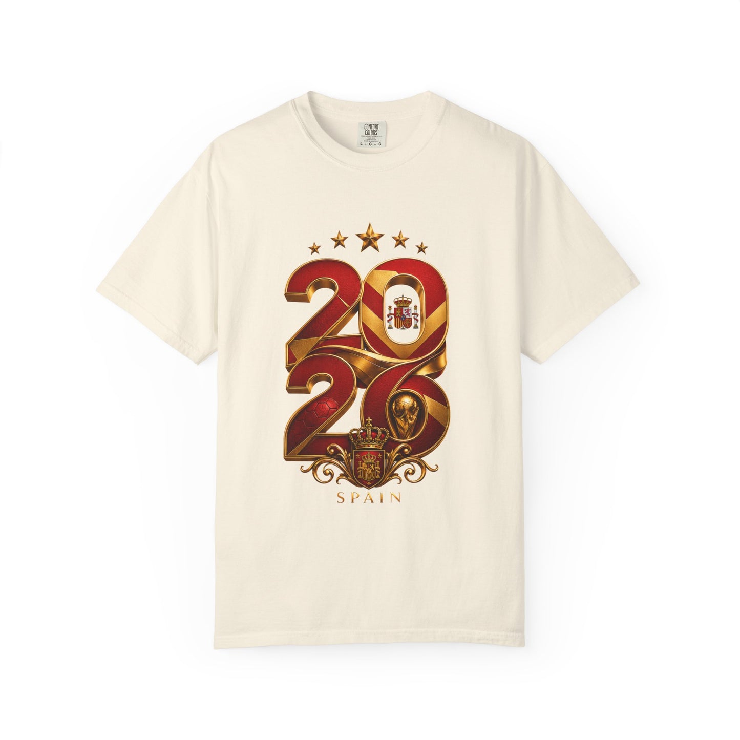 Spain Football World Cup 2026 'Ano de Glória' Typography Crest | Premium Graphic Tee