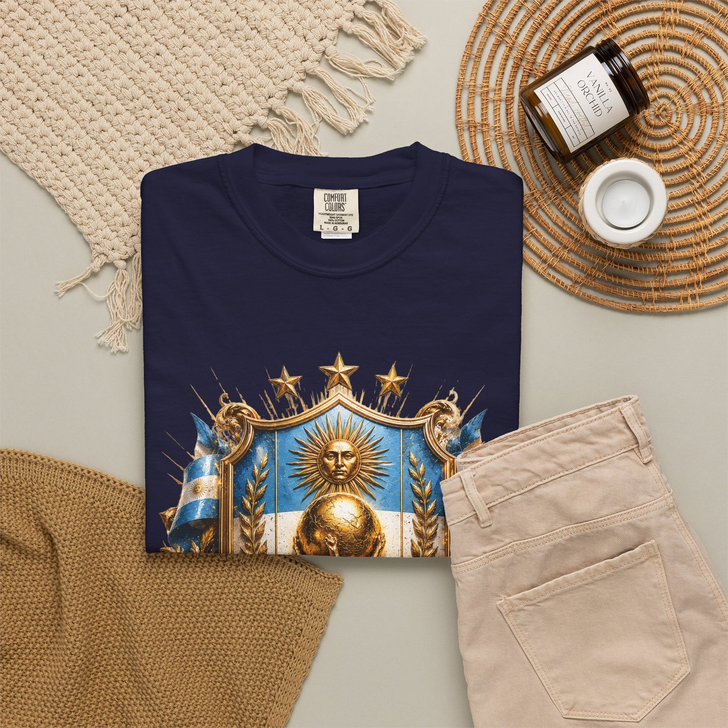 Argentina Football World Cup 2026 Sovereign Trophy Shield | Premium Summer Tee