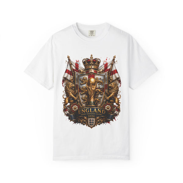 England World Cup 2026 Champion Shield – Golden Glory | Premium Graphic Tee
