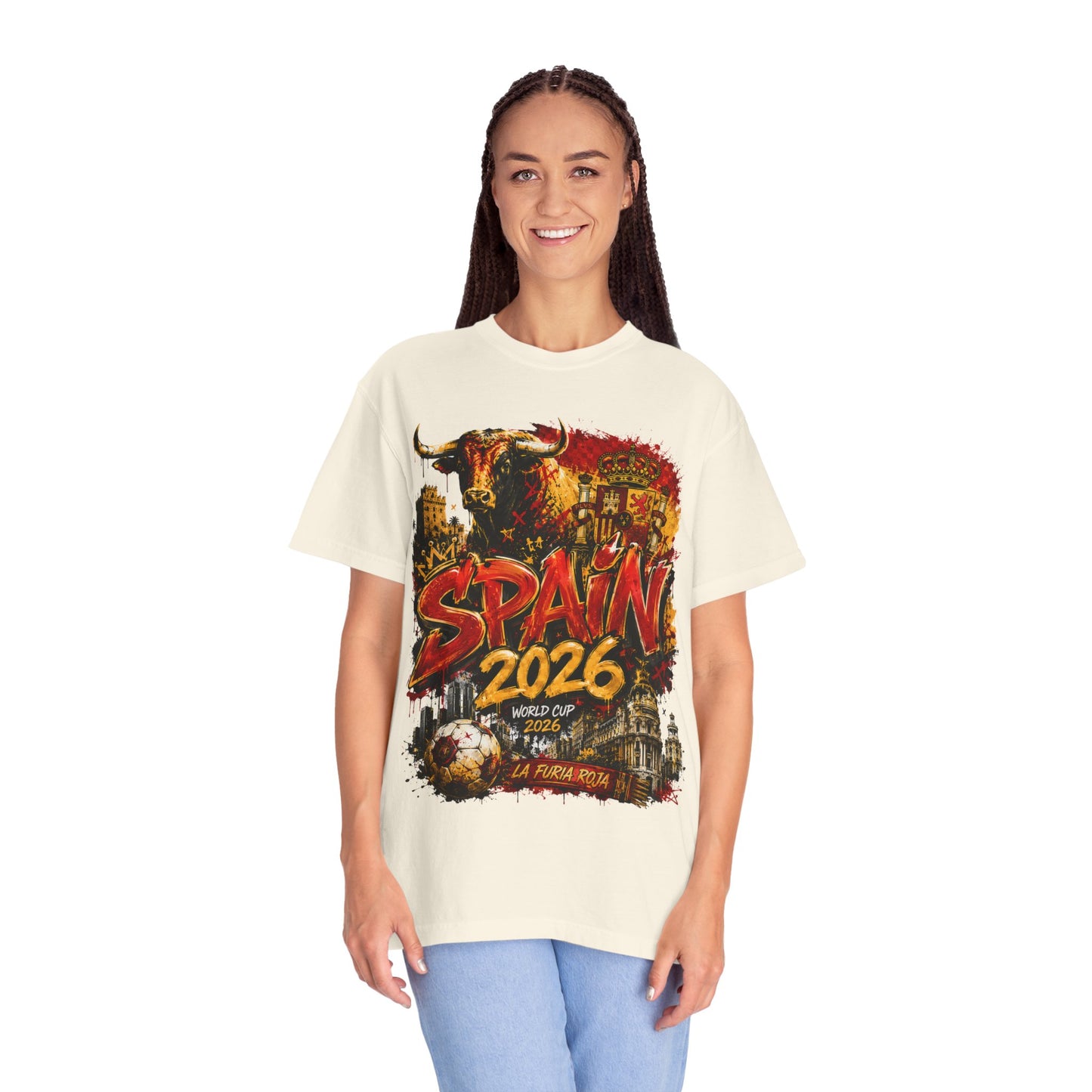 Spain Football World Cup 2026 'Furia Urbana' Graffiti Collage | Premium Graphic Tee