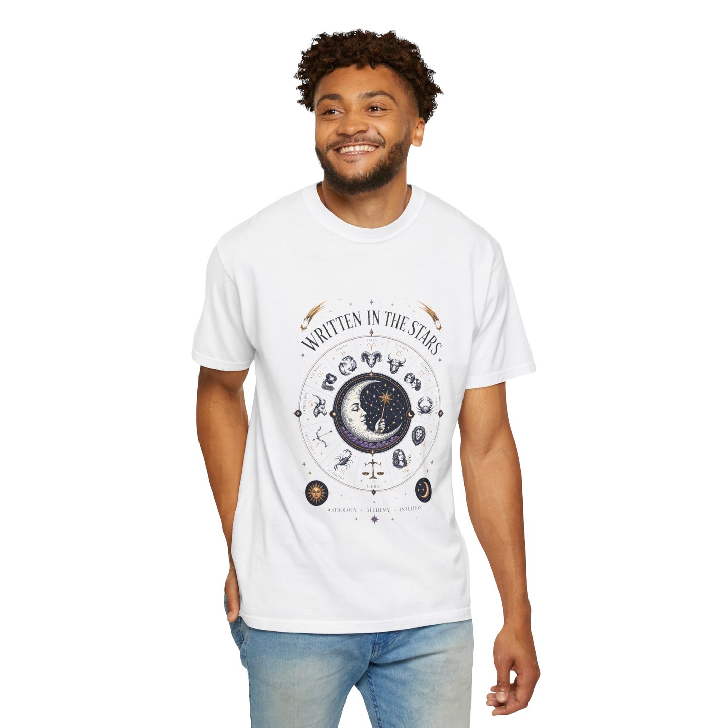 Written In The Stars Astrology Zodiac Wheel Halloween | Premium Graphic Tee