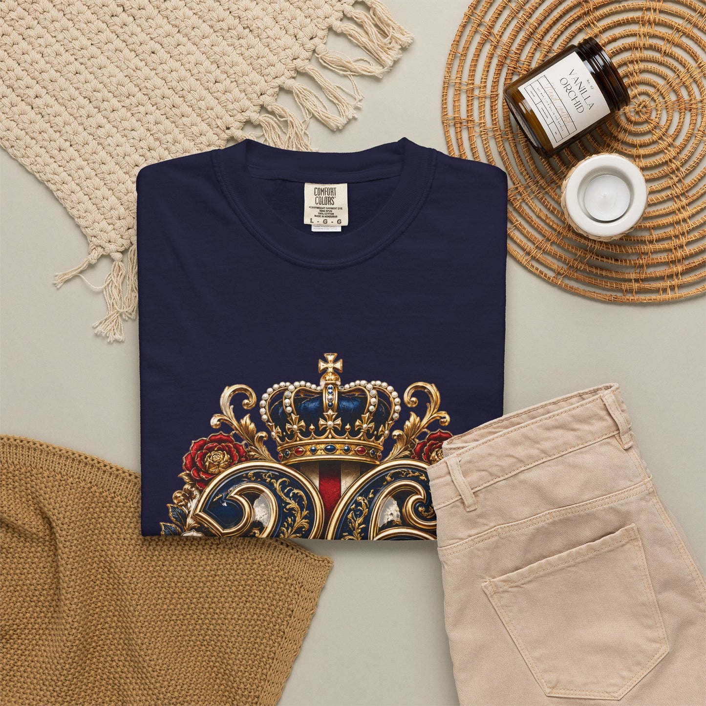 England Football '26 Baroque Monogram – Three Lions | Premium Graphic Tee