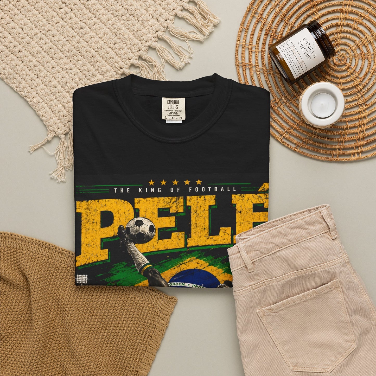 Pelé King of Football Brazil Legend T-Shirt PNG | Brasil #10 Beautiful Game Graphic Tee | Soccer Hero Gift