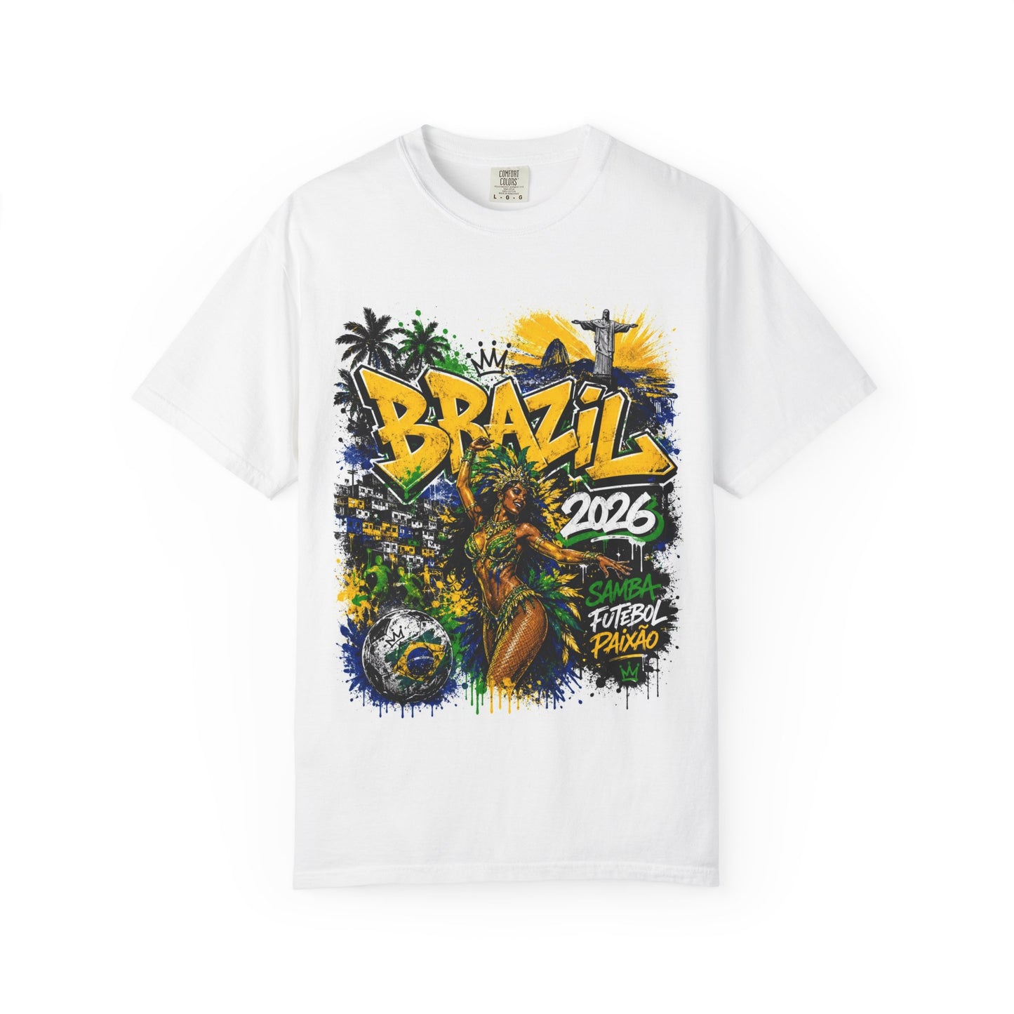 Brazil Samba Queen World Cup 2026 T-Shirt PNG | Carnival Soccer Graphic Tee DTF | Copa Do Mundo Futebol Fan Gift