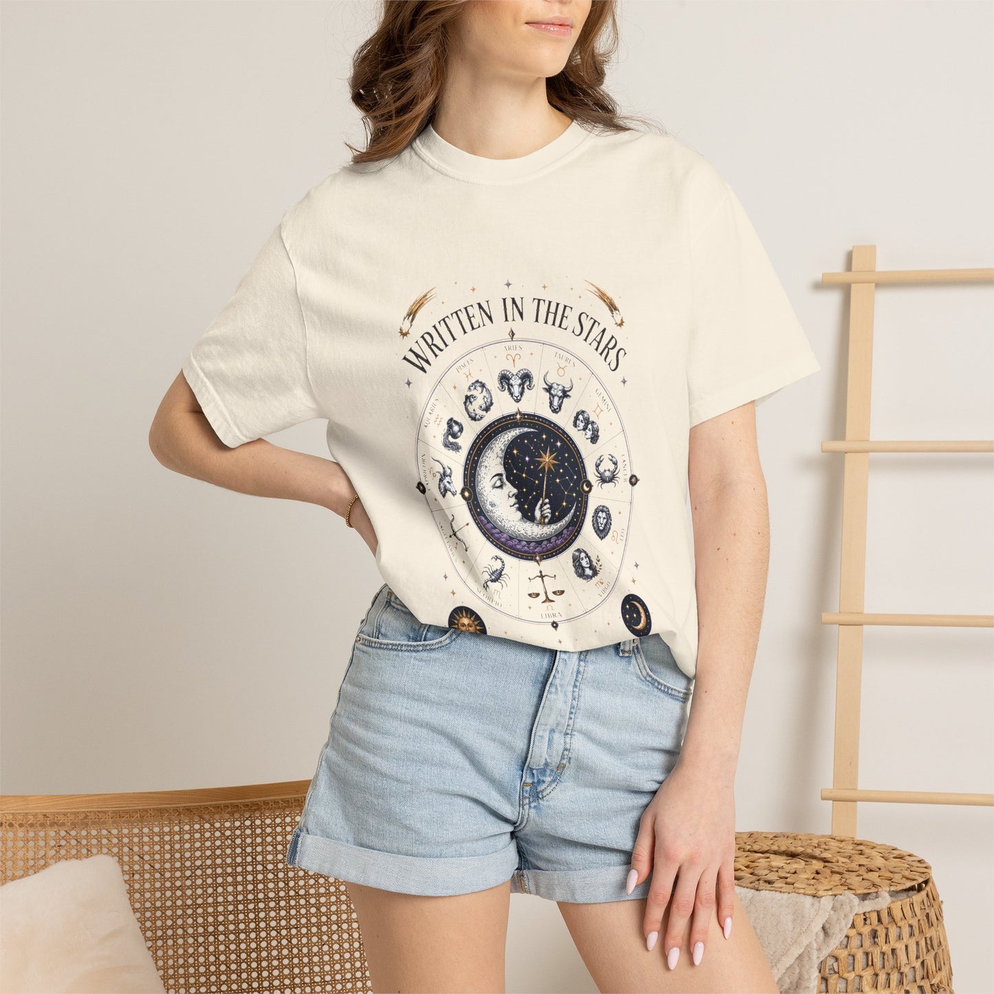 Written In The Stars Astrology Zodiac Wheel Halloween | Premium Graphic Tee