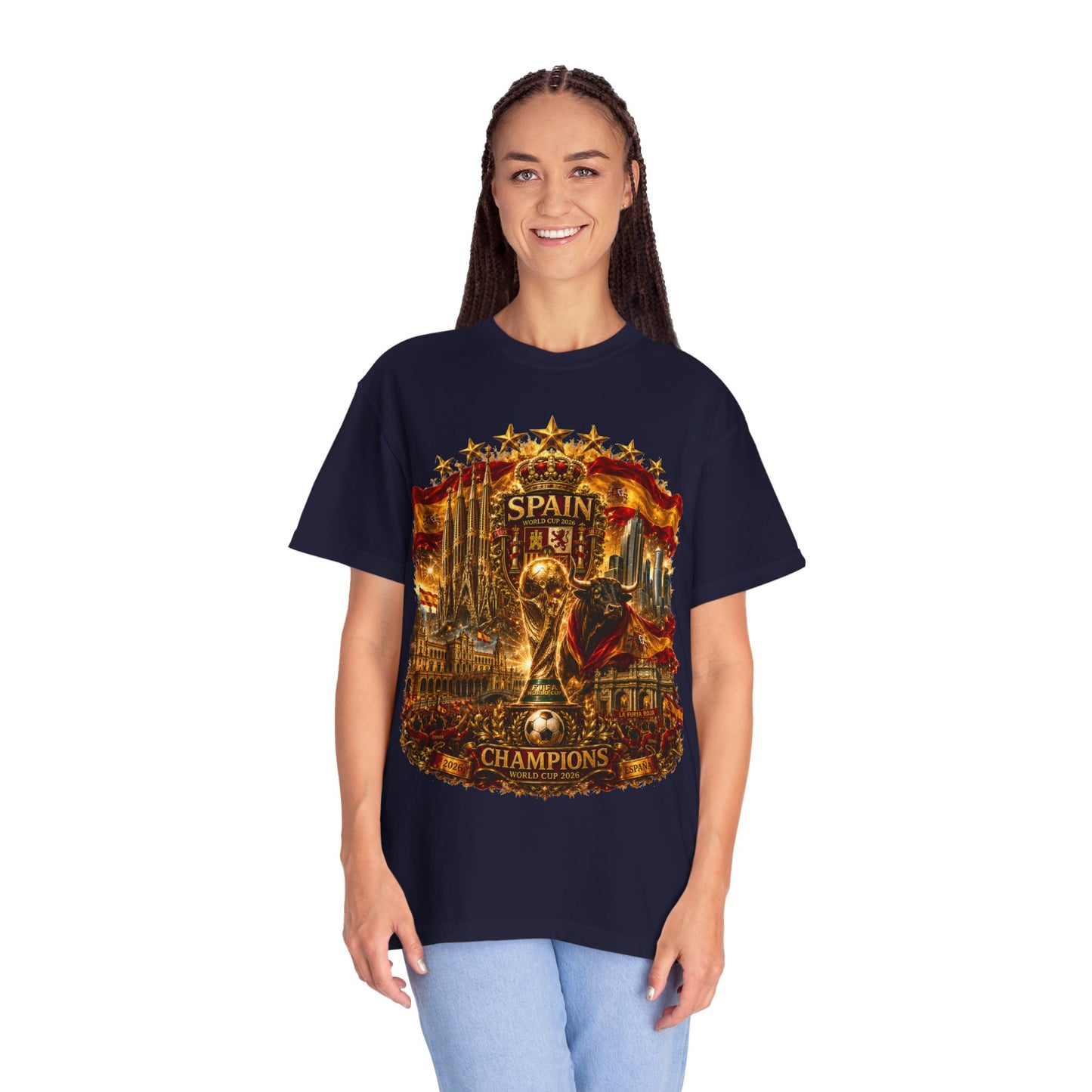 Spain Football World Cup 2026 'Reino de Campeões' Ultimate Collage | Premium Graphic Tee