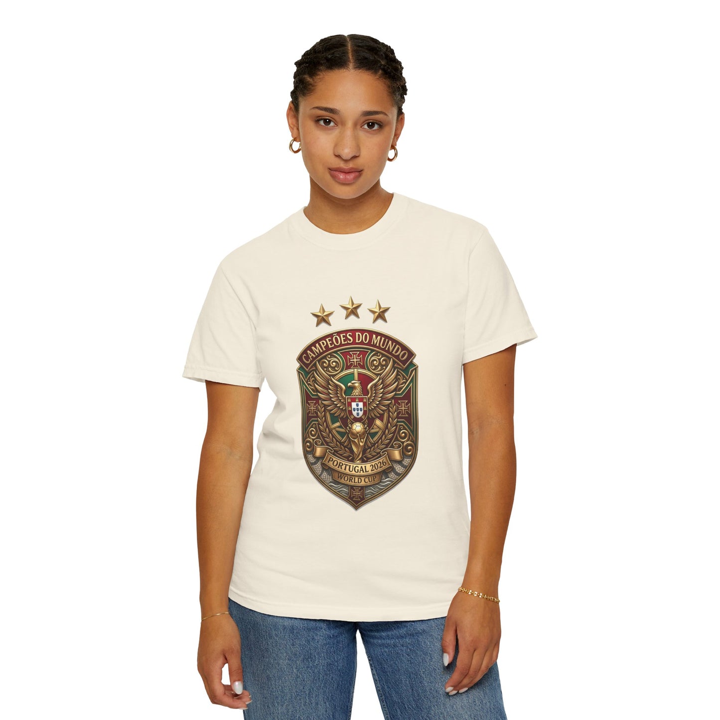 Portugal Football World Cup 2026 'Campeões do Mundo' Sovereign Shield | Premium Graphic Tee