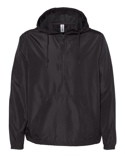 Independent Trading Co. - Lightweight Quarter-Zip Windbreaker Pullover Jacket - EXP54LWP - M - Black