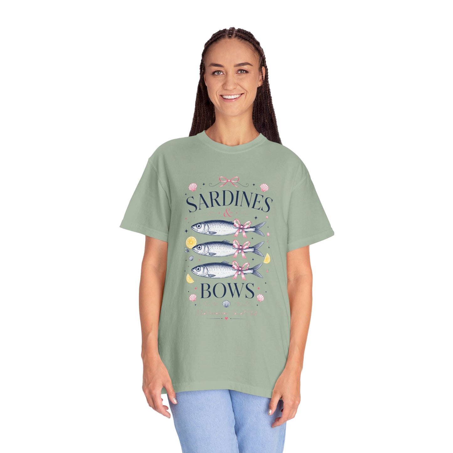 Sardines & Bows 'Mediterranean Social Club' Summer Graphic Tee – Coastal Coquette Aesthetic