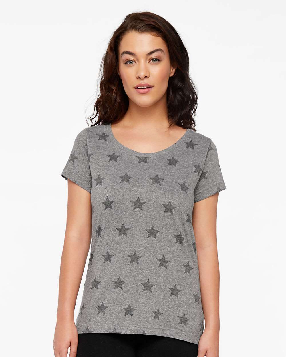 Women's Star Print Scoop Neck Tee
