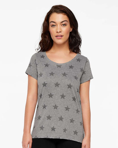 Women's Star Print Scoop Neck Tee