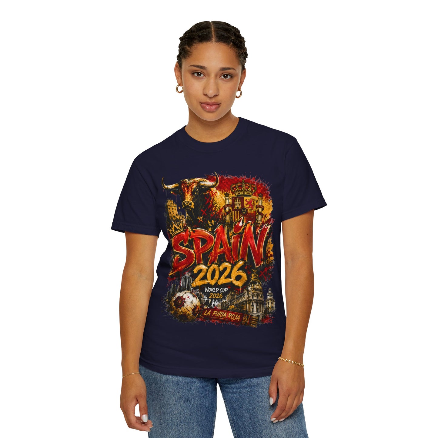 Spain Football World Cup 2026 'Furia Urbana' Graffiti Collage | Premium Graphic Tee