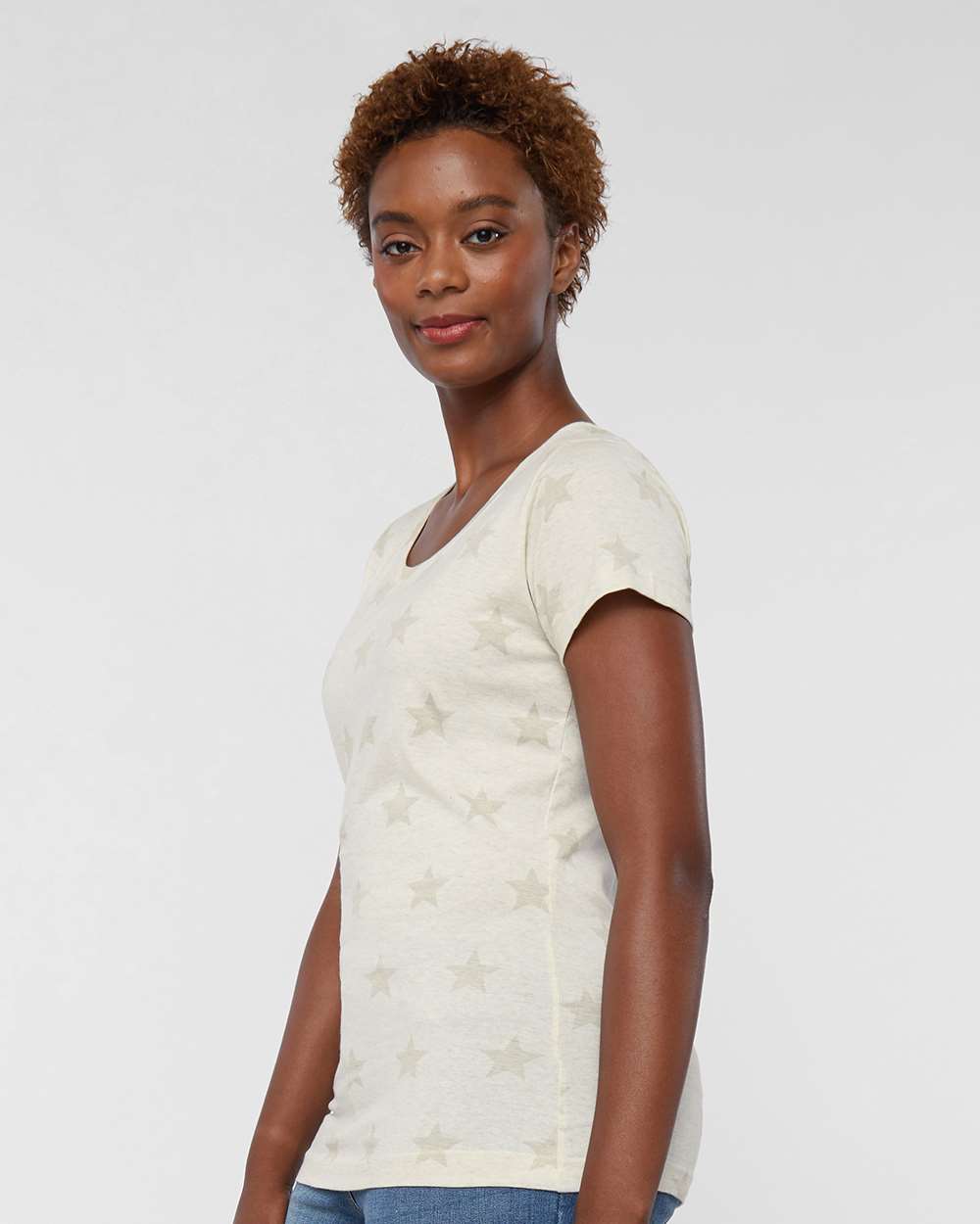 Women's Star Print Scoop Neck Tee