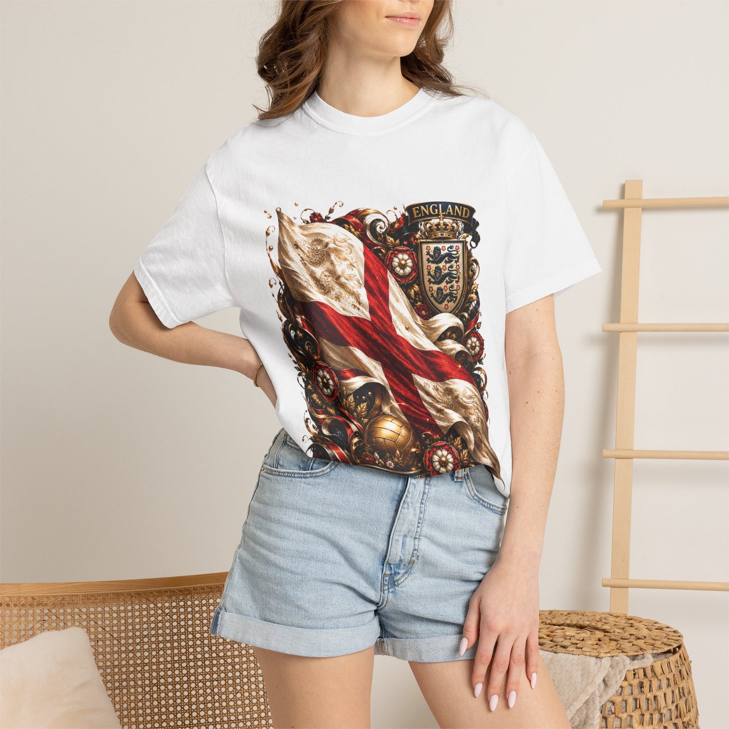 England Football Baroque Crest – Pride, Passion, History | Premium Graphic Tee
