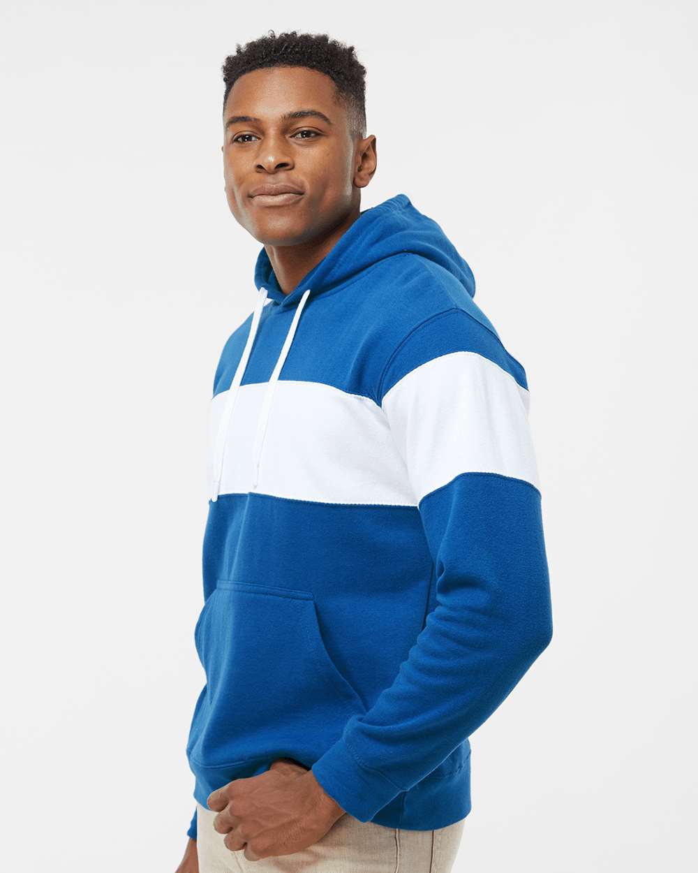 Men's Varsity Fleece Colorblocked Hooded Sweatshirt