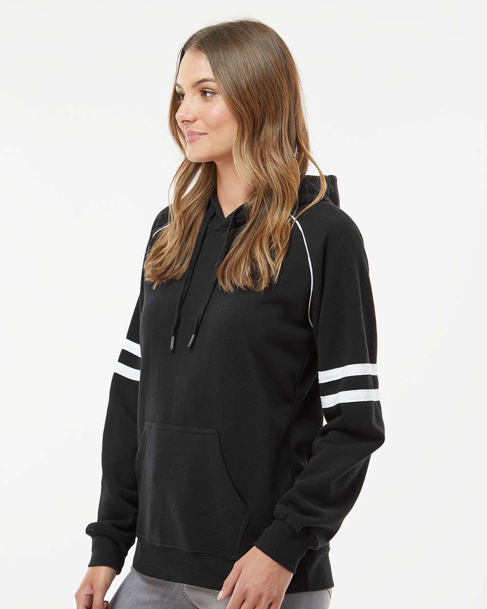 Women's Varsity Fleece Piped Hooded Sweatshirt