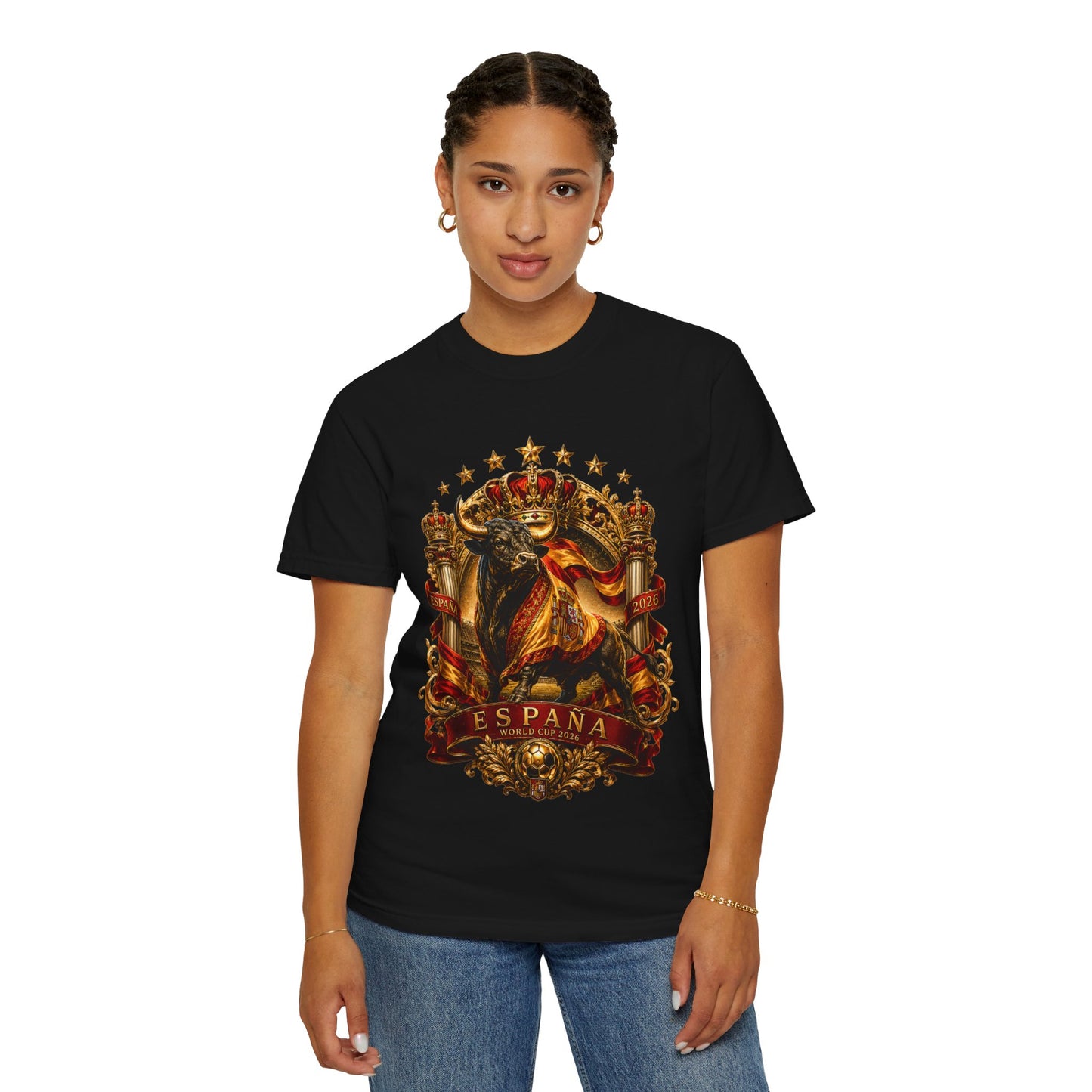 Spain Football World Cup 2026 'Toro de Oro' Imperial Crest | Premium Graphic Tee