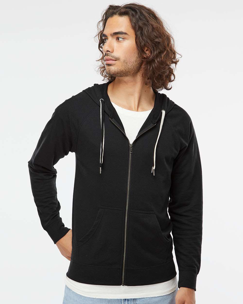 Unisex Icon Lightweight Loopback Terry Full-Zip Hooded Sweatshirt