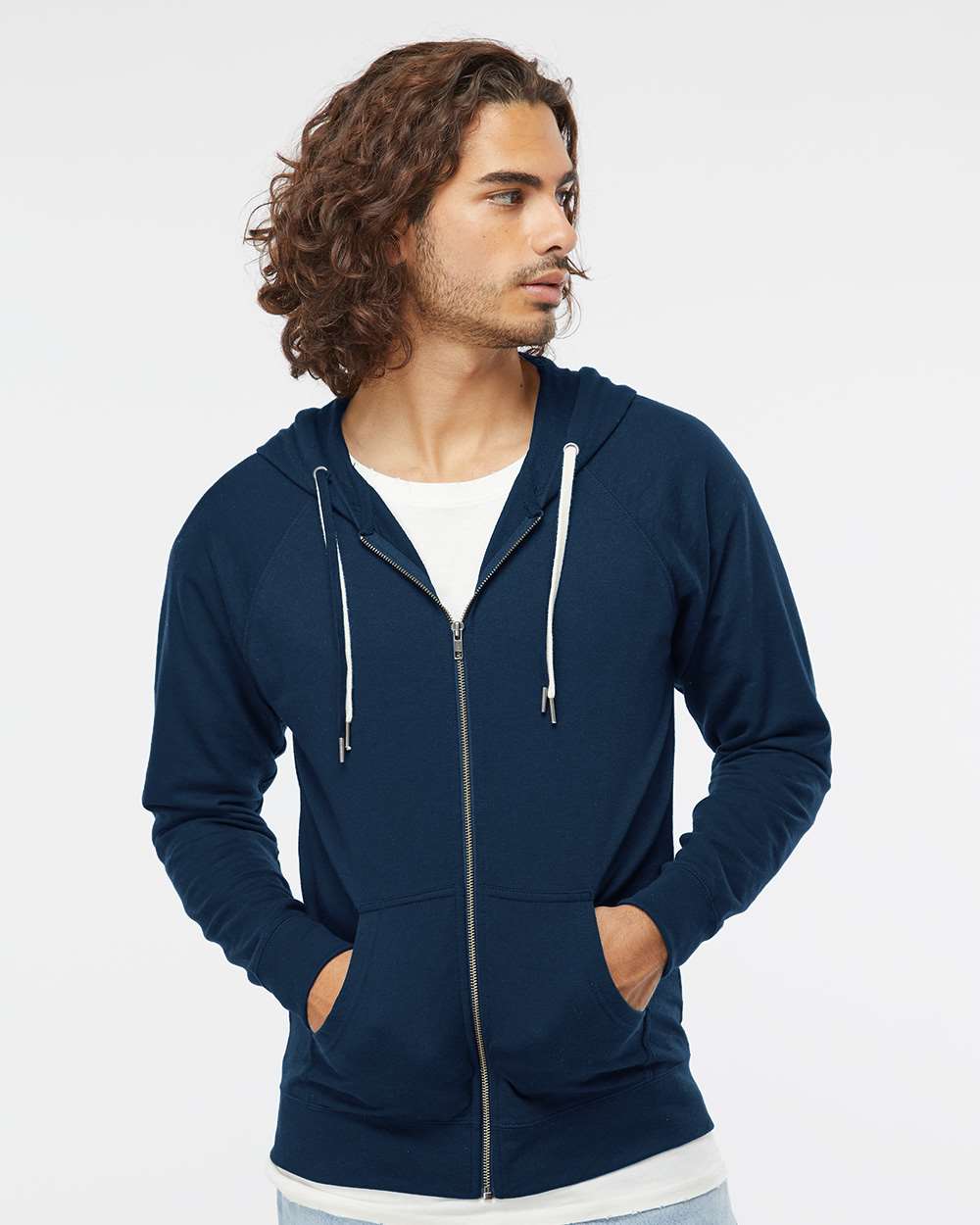 Unisex Icon Lightweight Loopback Terry Full-Zip Hooded Sweatshirt