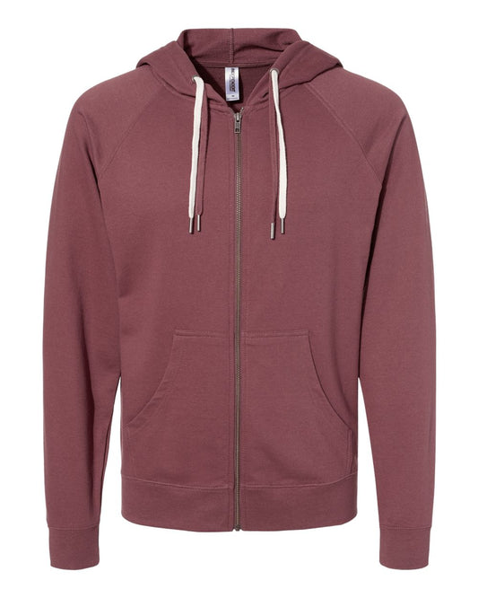 Independent Trading Co. - Icon Lightweight Loopback Terry Full-Zip Hooded Sweatshirt - SS1000Z - L - Port