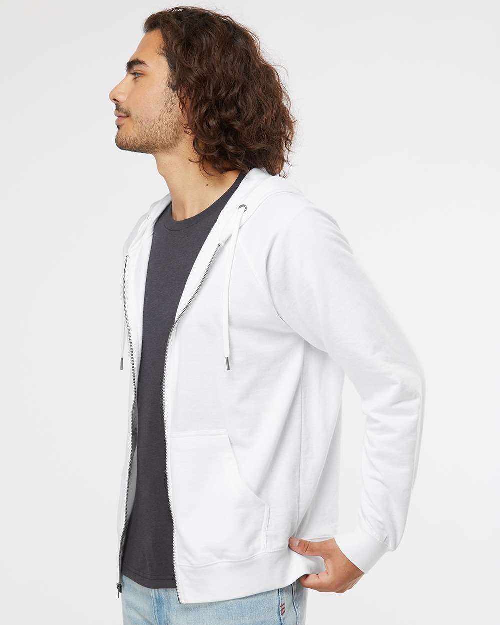 Unisex Icon Lightweight Loopback Terry Full-Zip Hooded Sweatshirt