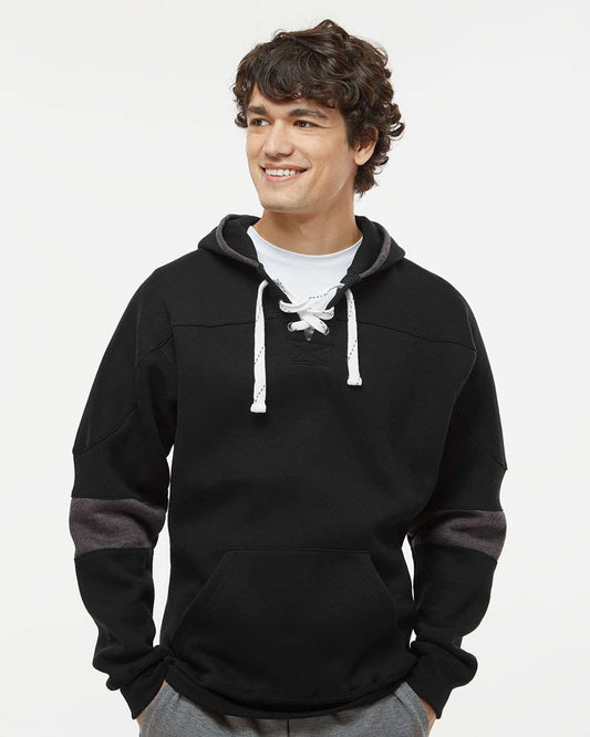 Men's Sport Lace Colorblocked Fleece Hooded Sweatshirt