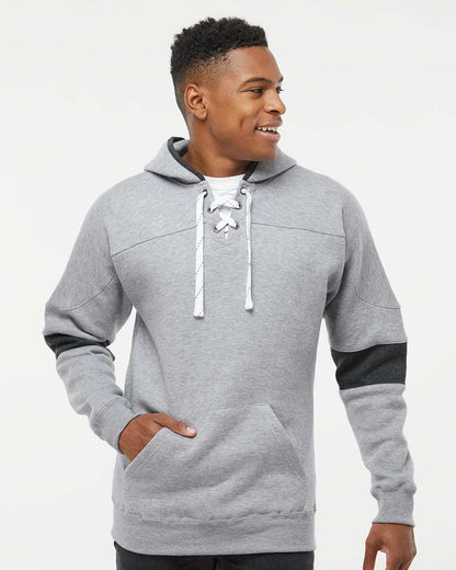 Men's Sport Lace Colorblocked Fleece Hooded Sweatshirt