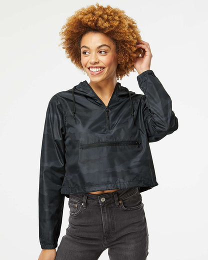 Women's Lightweight Quarter-Zip Pullover Crop Windbreaker