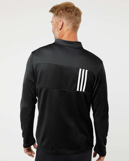 Men's 3-Stripes Double-Knit Quarter-Zip Pullover