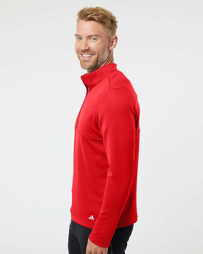 Men's 3-Stripes Double-Knit Quarter-Zip Pullover