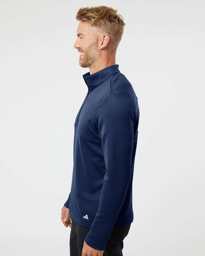 Men's 3-Stripes Double-Knit Quarter-Zip Pullover