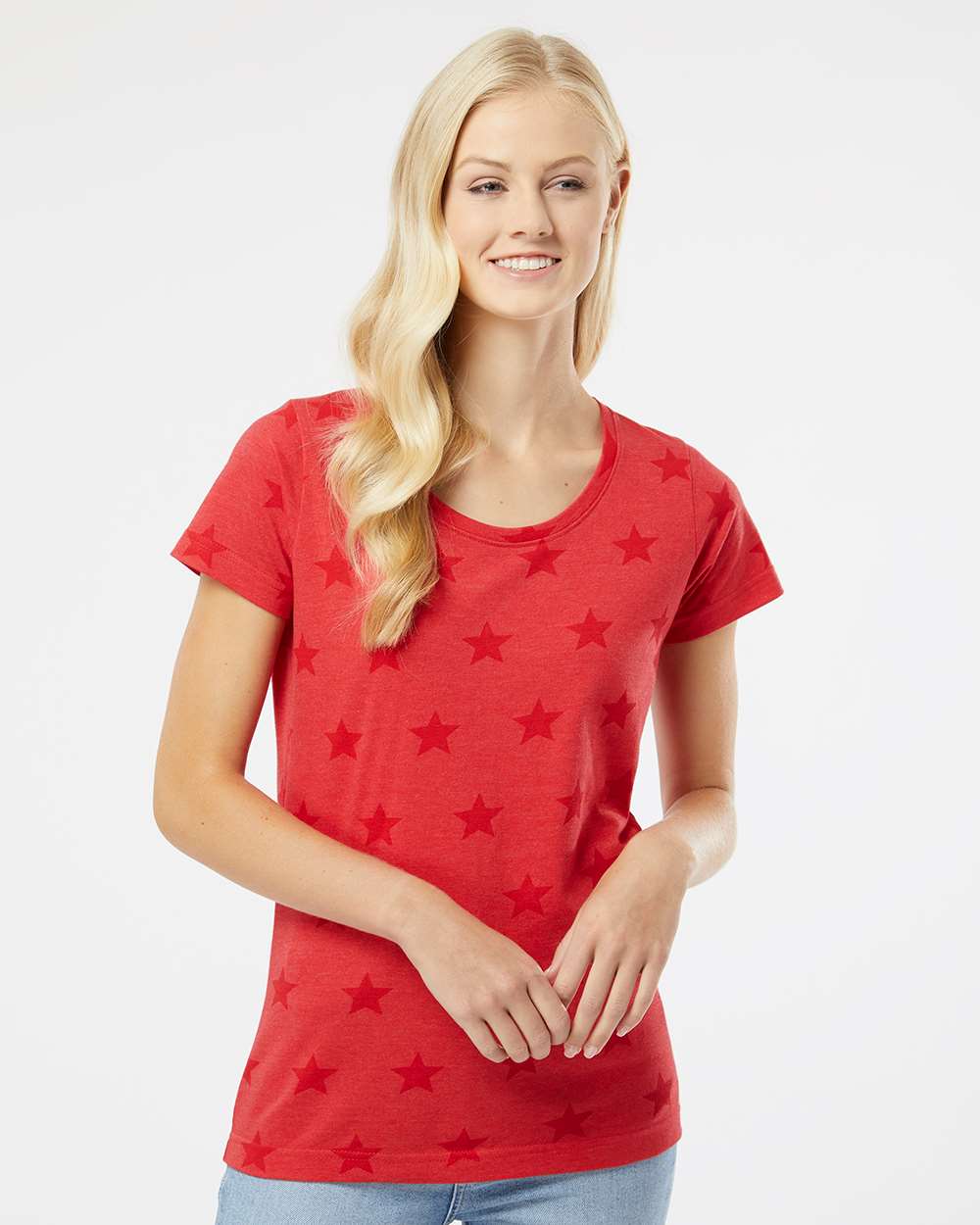 Women's Star Print Scoop Neck Tee