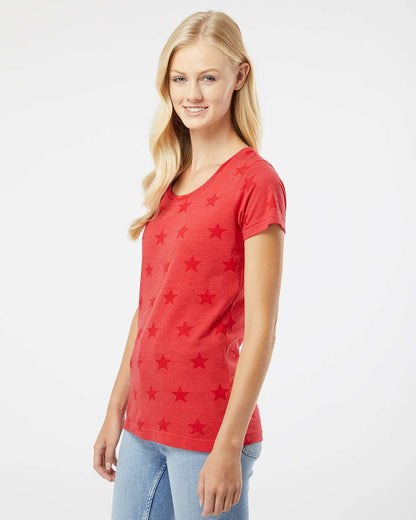 Women's Star Print Scoop Neck Tee