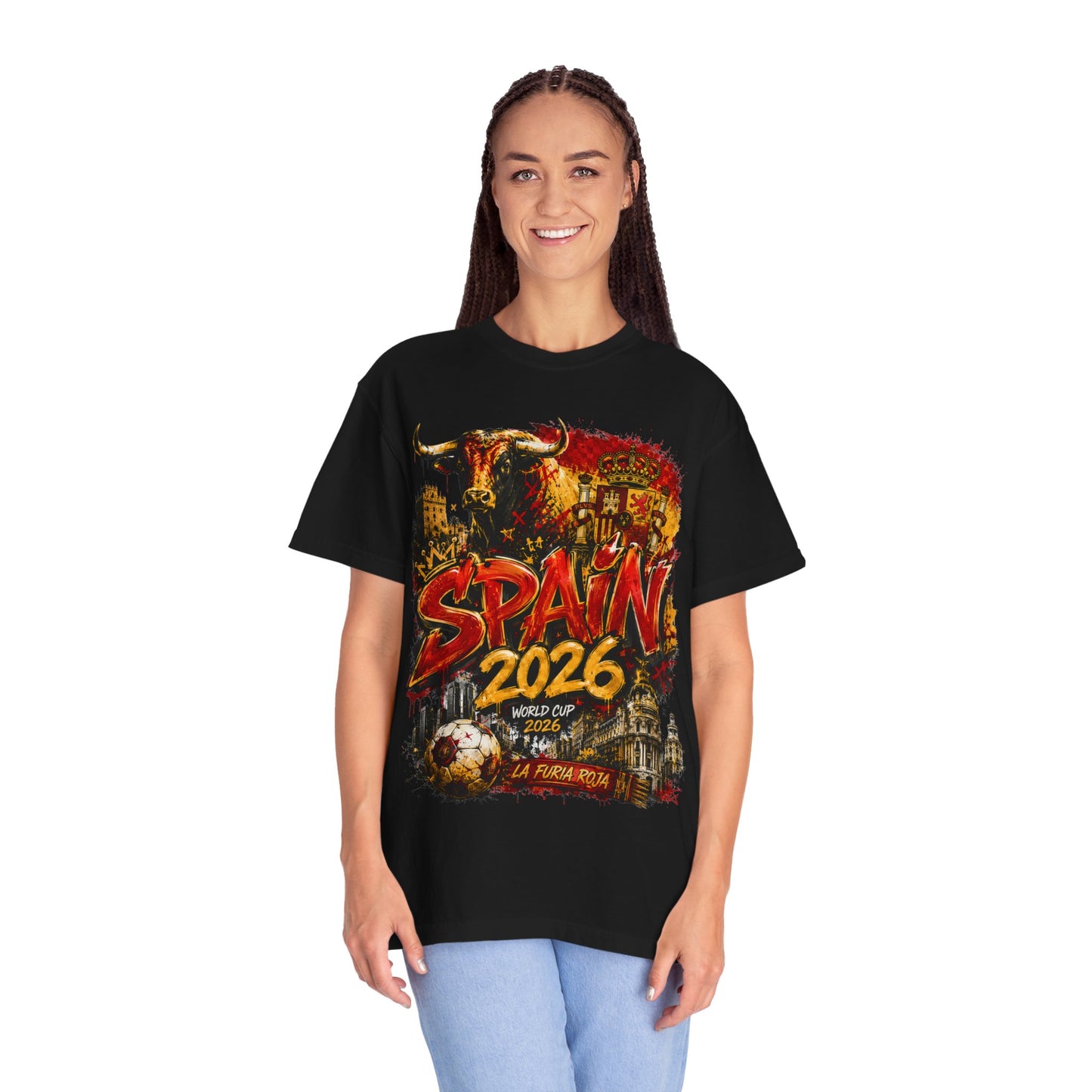 Spain Football World Cup 2026 'Furia Urbana' Graffiti Collage | Premium Graphic Tee