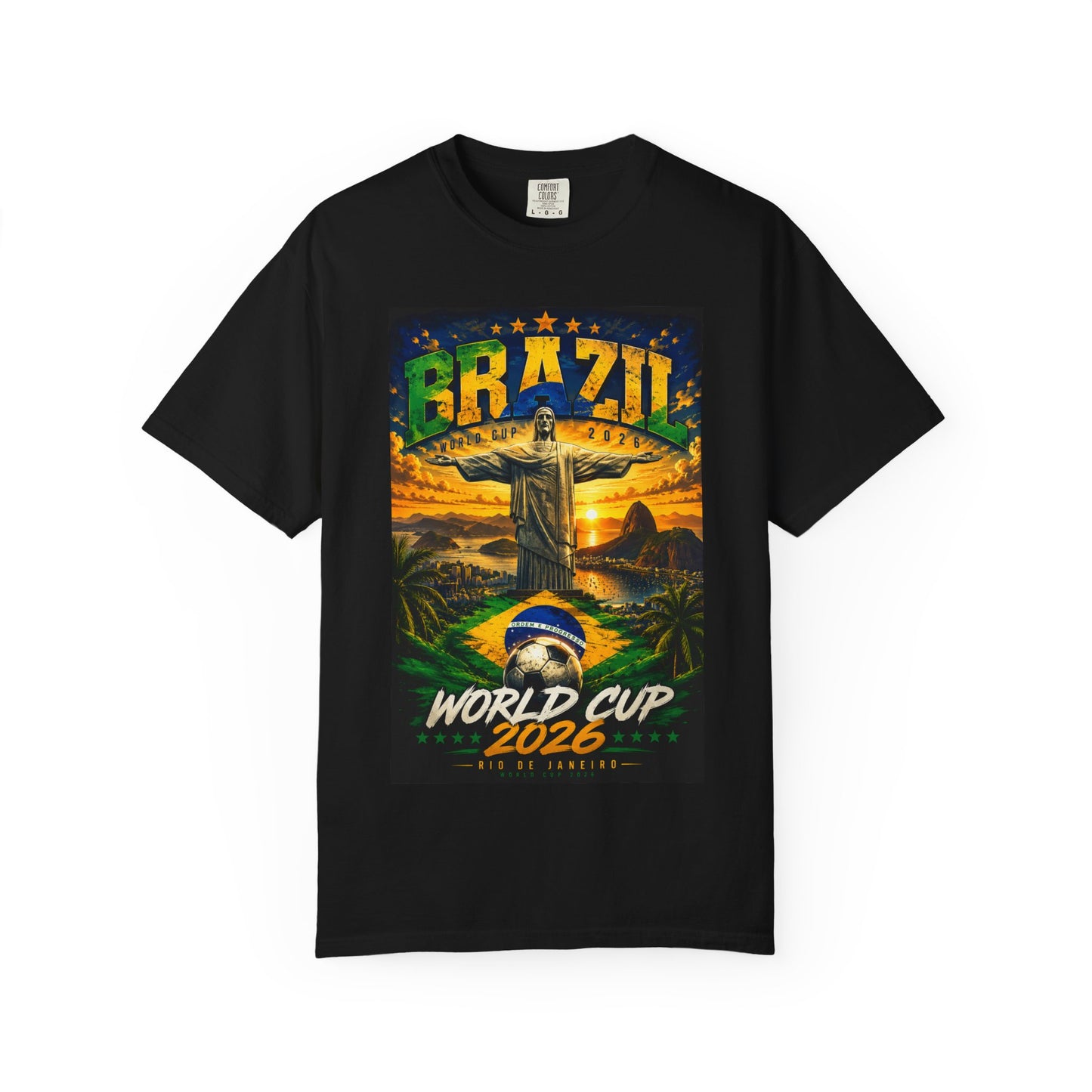 Brazil Rio De Janeiro World Cup 2026 T-Shirt PNG | Christ Redeemer Soccer Graphic Tee | Copa Do Mundo Fan Gift