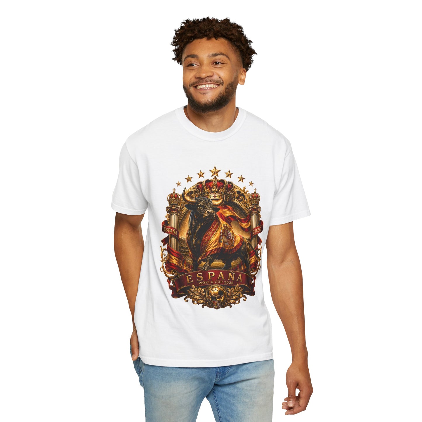 Spain Football World Cup 2026 'Toro de Oro' Imperial Crest | Premium Graphic Tee
