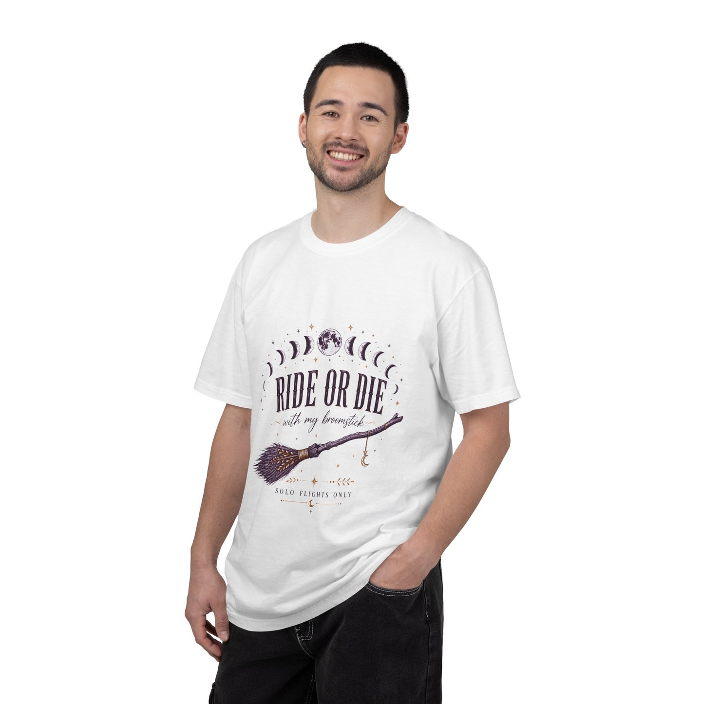 Ride Or Die With My Broomstick Celestial Witch | Premium Graphic Tee
