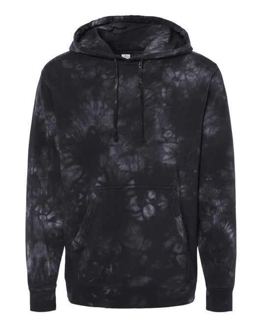 Independent Trading Co. - Midweight Tie-Dyed Hooded Sweatshirt - PRM4500TD - XL - Tie Dye Black