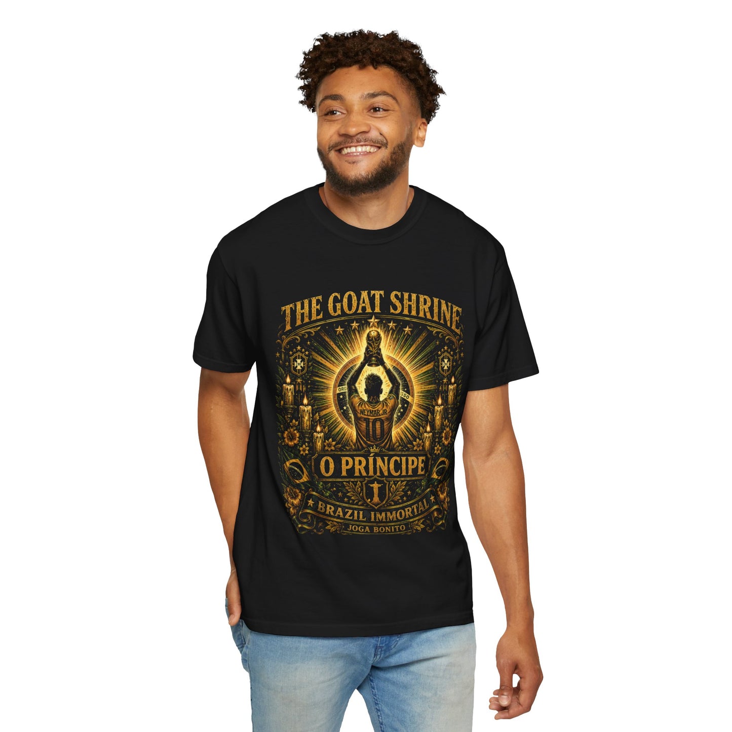 Neymar Jr O Príncipe Goat Shrine PNG | Brazil Number 10 Joga Bonito Soccer Graphic Design File | Brazil Immortal Shirt