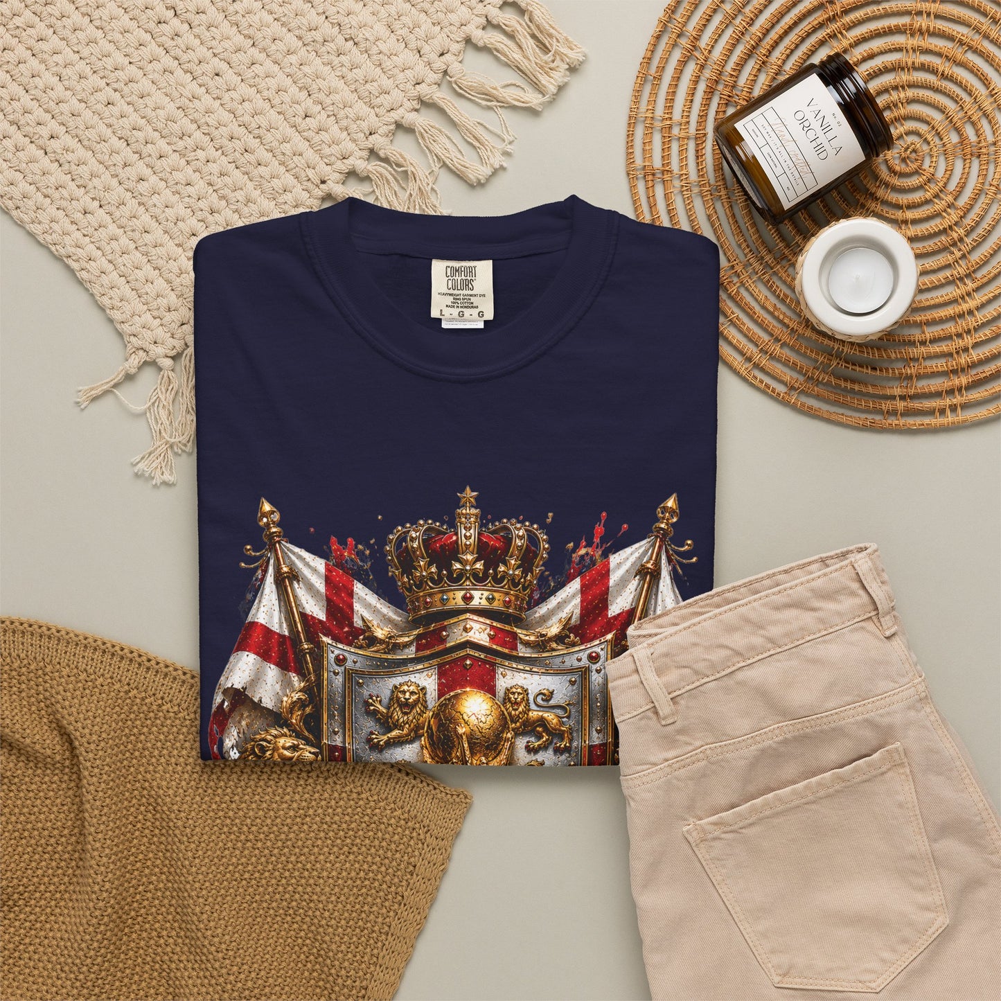 England World Cup 2026 Champion Shield – Golden Glory | Premium Graphic Tee