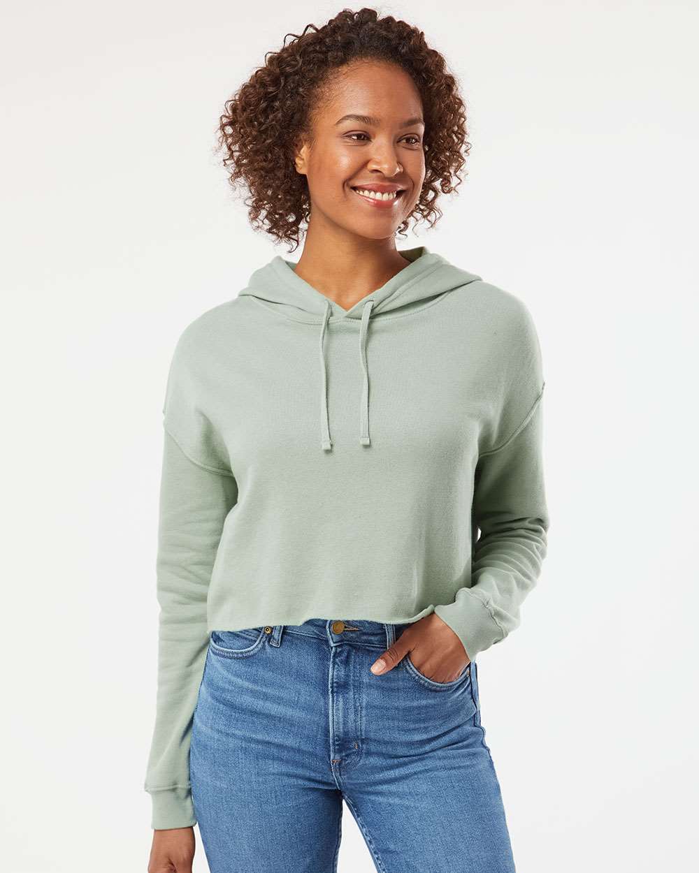 WomenÂ’s Lightweight Crop Hooded Sweatshirt