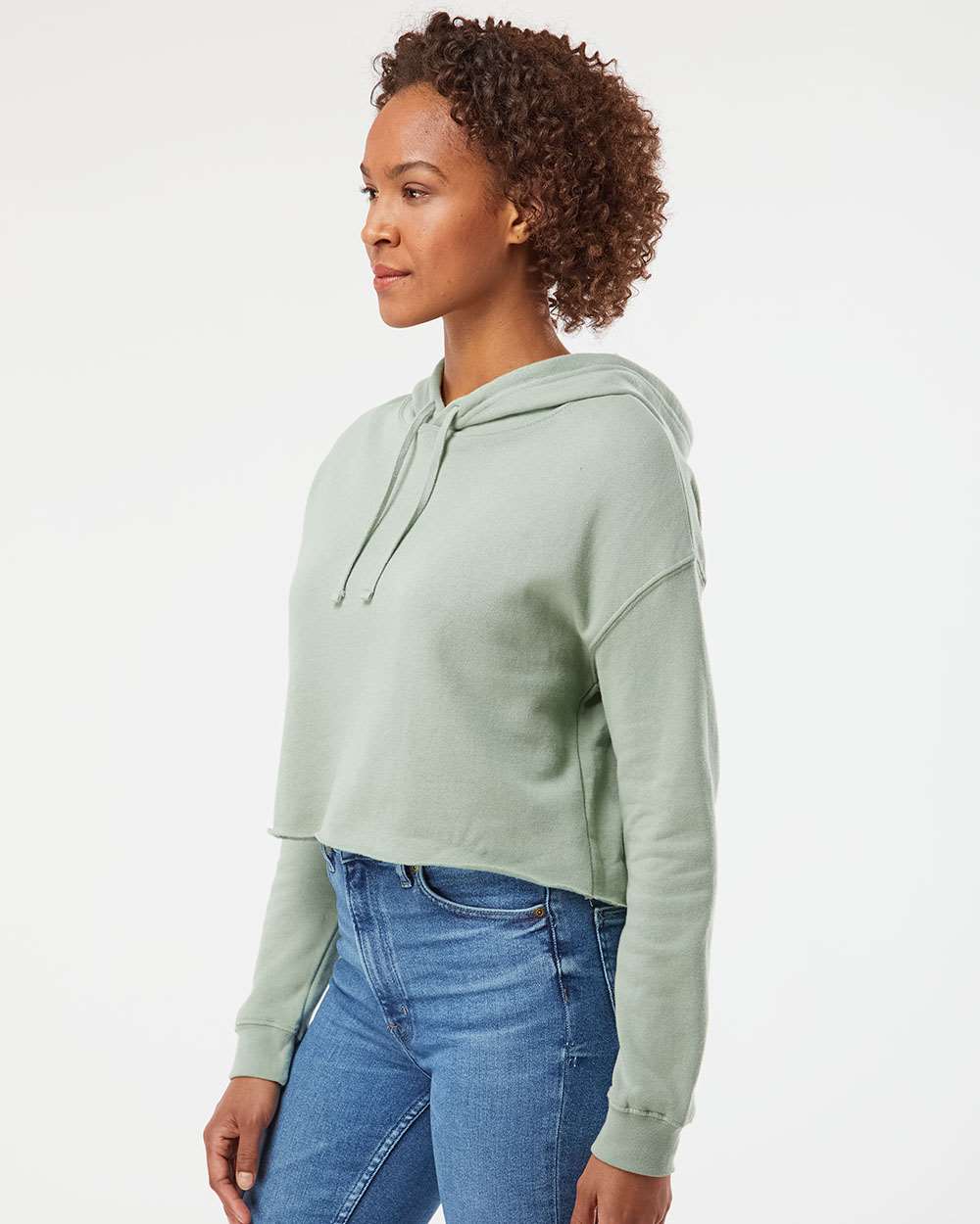 WomenÂ’s Lightweight Crop Hooded Sweatshirt