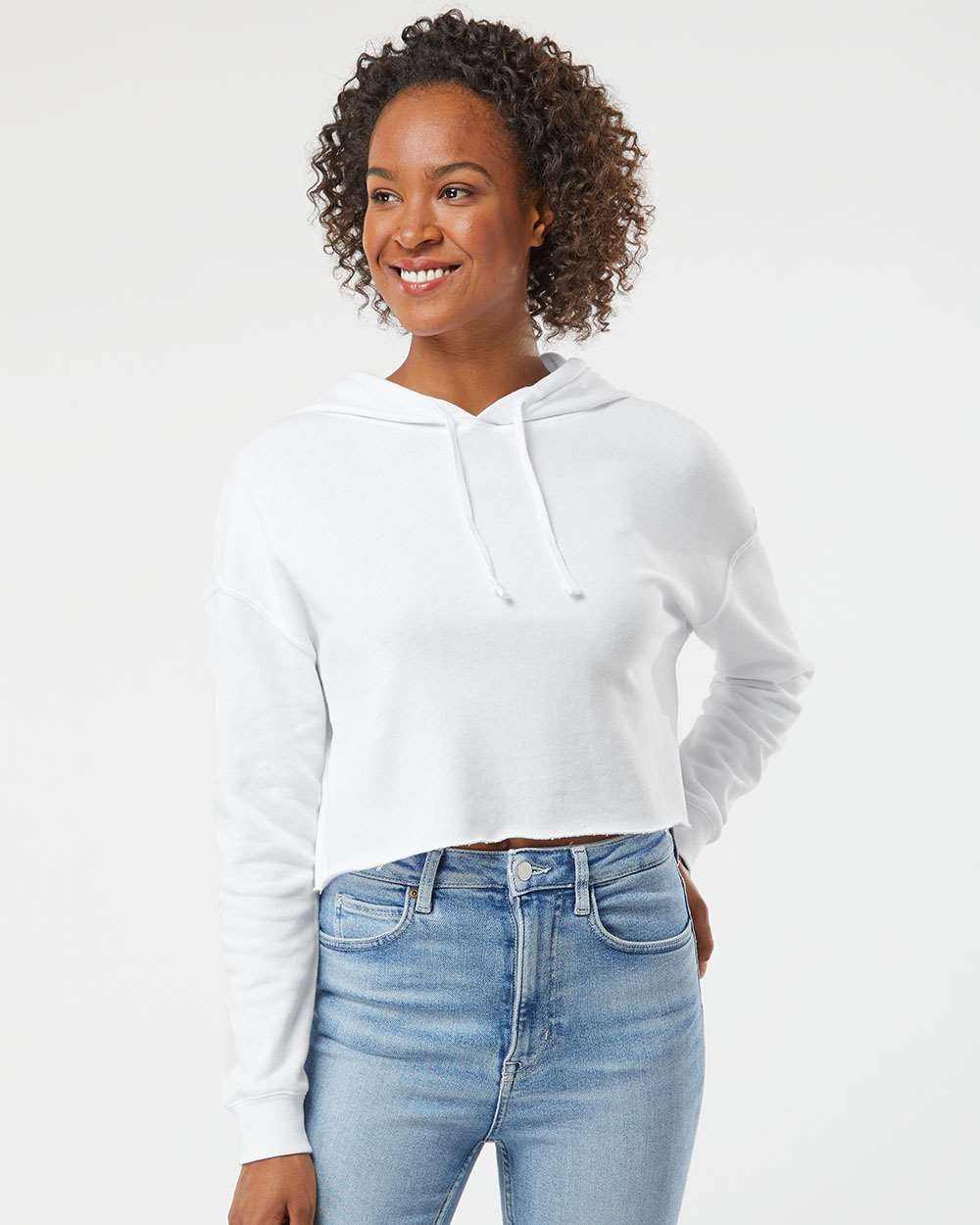 WomenÂ’s Lightweight Crop Hooded Sweatshirt