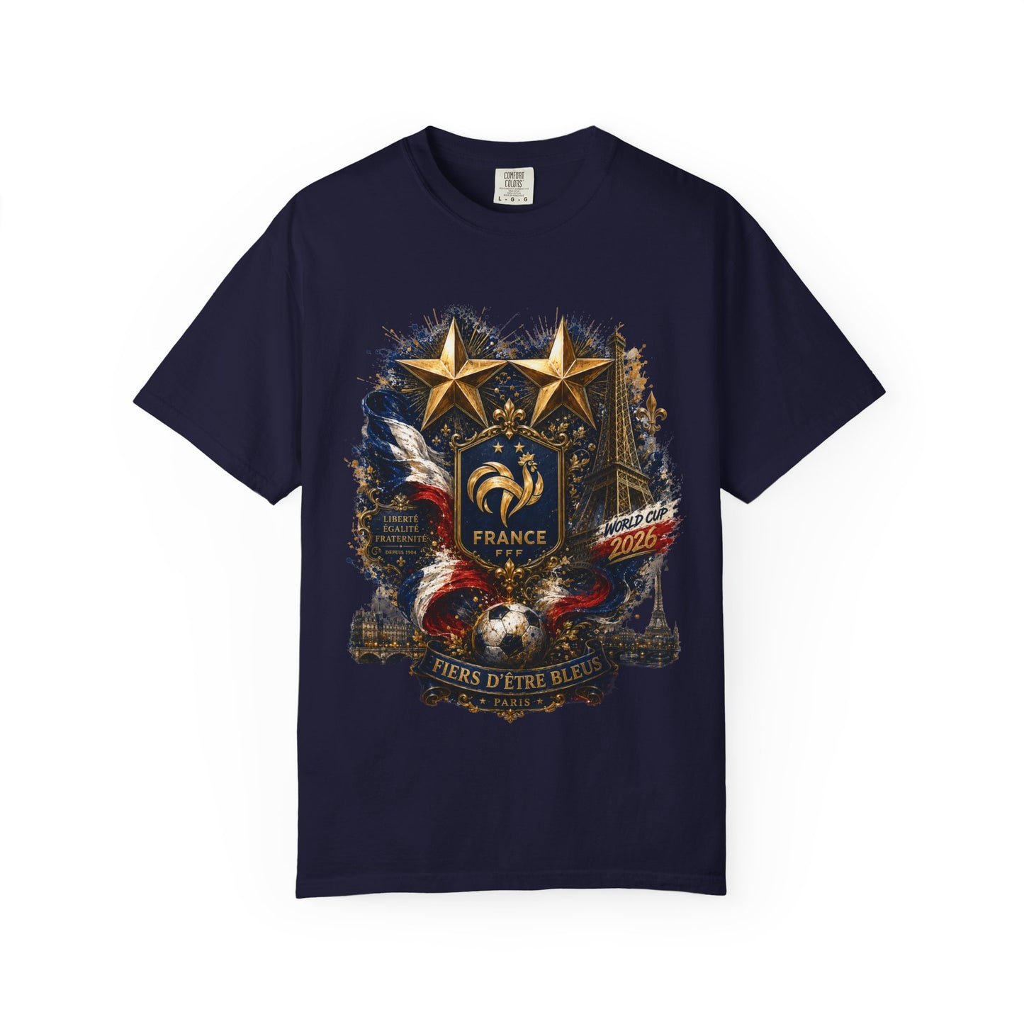 France Football 'Fiers d’Être Bleus' Celestial Shield – World Cup 2026 | Premium Graphic Tee