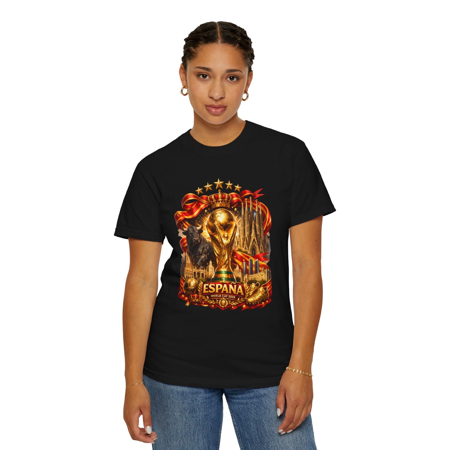 Spain Football World Cup 2026 'Reino Dorado' Iconic Elements | Premium Graphic Tee