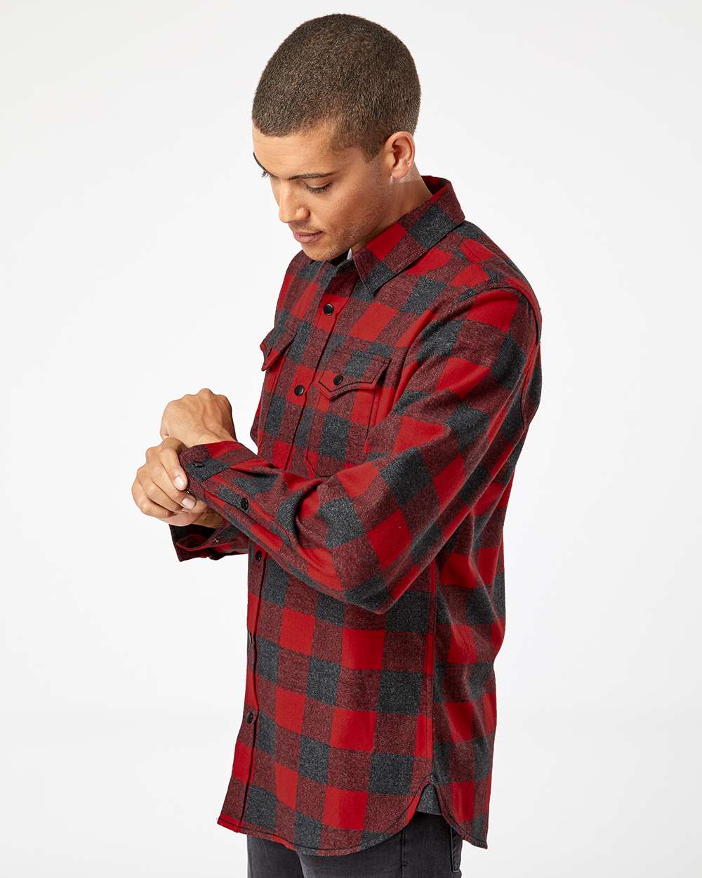 Men's Snap Front Plaid Flannel Shirt
