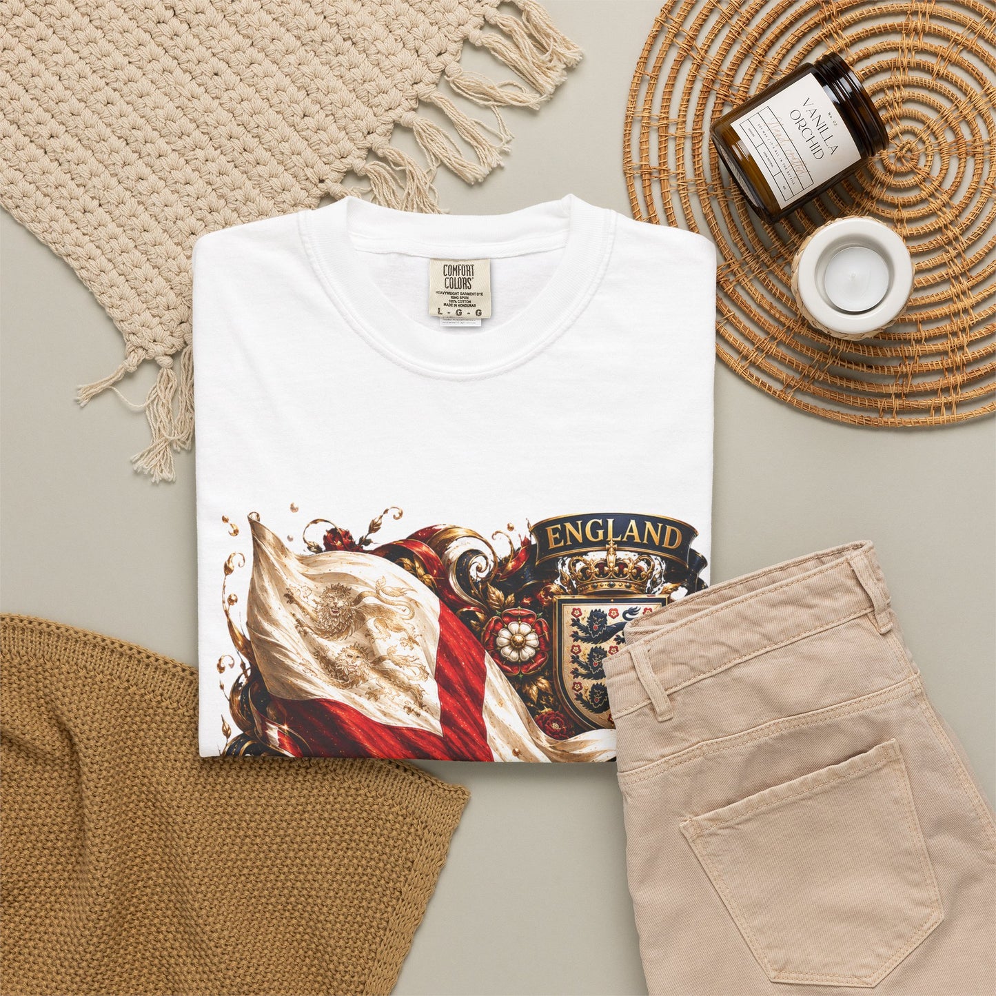 England Football Baroque Crest – Pride, Passion, History | Premium Graphic Tee