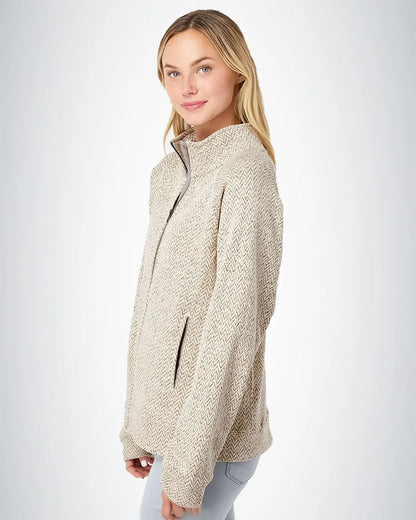 J. America 8716 Women Traverse Full-Zip Sweater